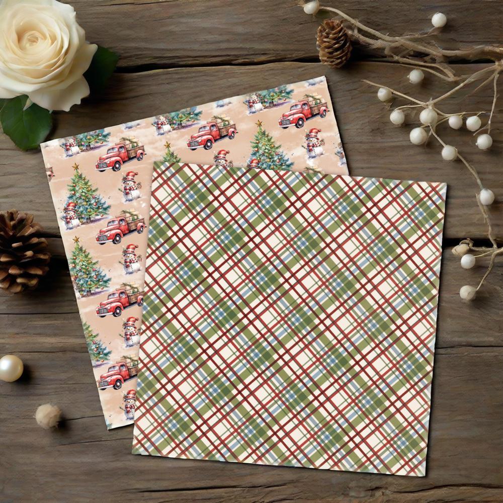 Vintage Christmas Scrapbook Paper Pack, 6×6 Inch Winter Holiday Decorative Paper for Journaling Card Making Paper Crafts - 12 sheets  AC230801-06 details Picture