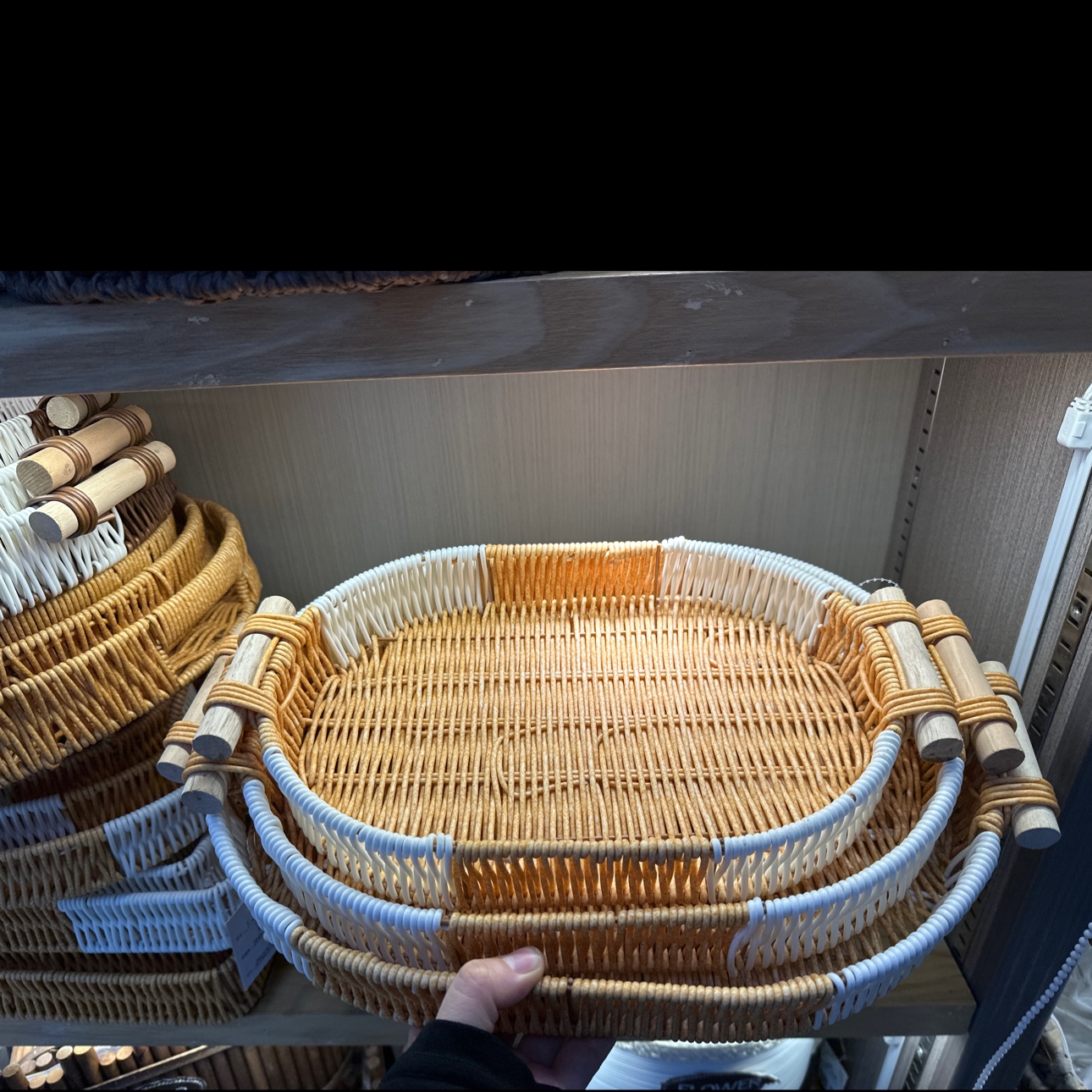 蕾丝收纳防藤编收花篮 仿真花假花装饰 藤编花篮家居装饰品 美观实用花艺收纳