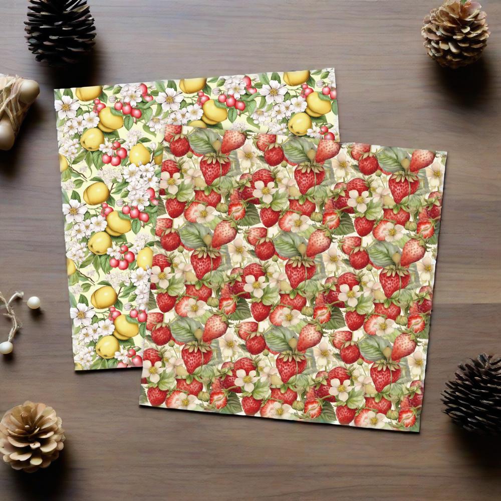 Fresh Fruits Pattern Scrapbook Paper Pack, 6×6 Inch Decorative Paper for Journaling Card Making Paper Crafts  -12sheets  AC230805-06 details Picture