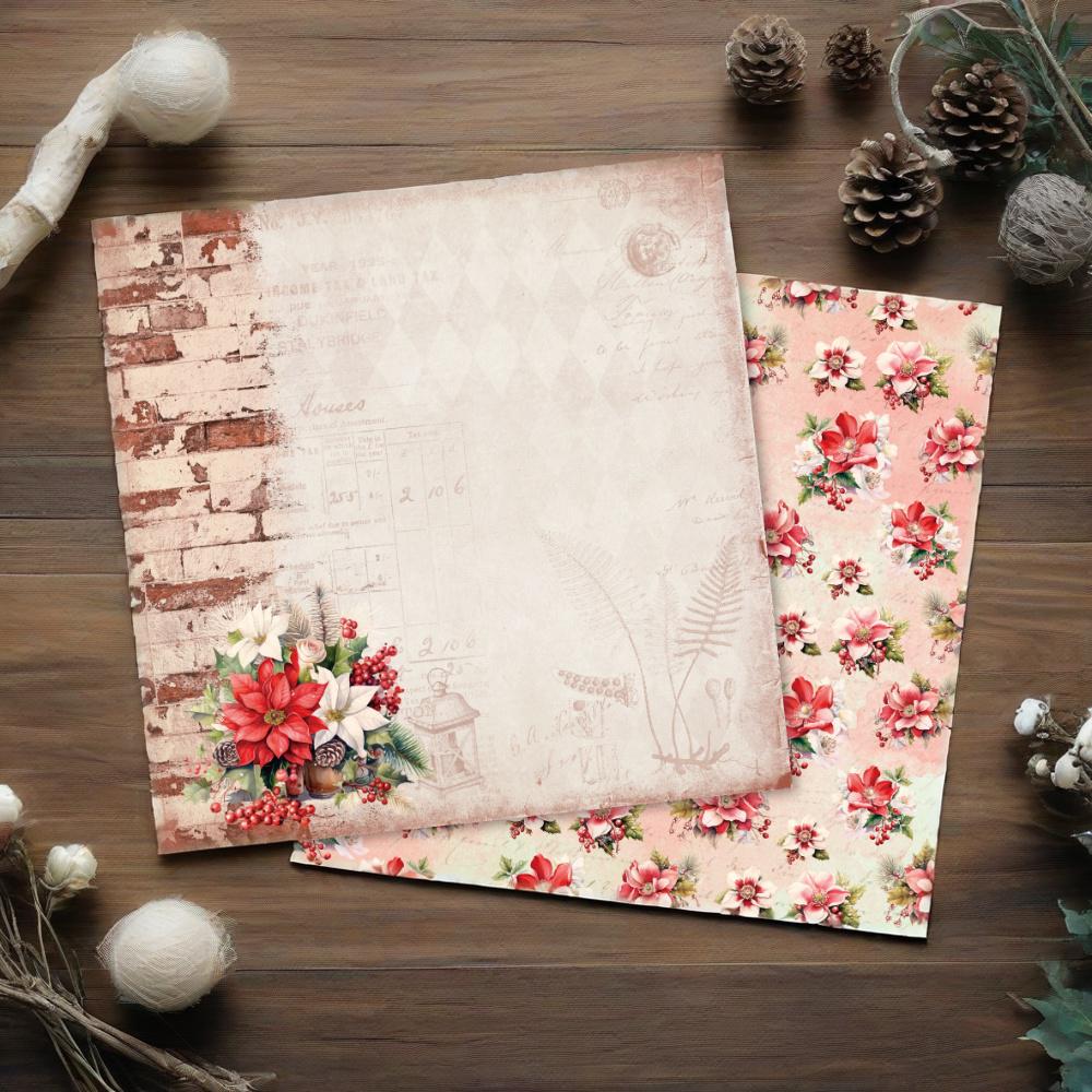 6 inch paper pack -Planners/ Scrapbooks /Cards / Journals / Photo Album DIY craft materials - ( At Christmas Time )  12 sheets - AC230802-06 details Picture