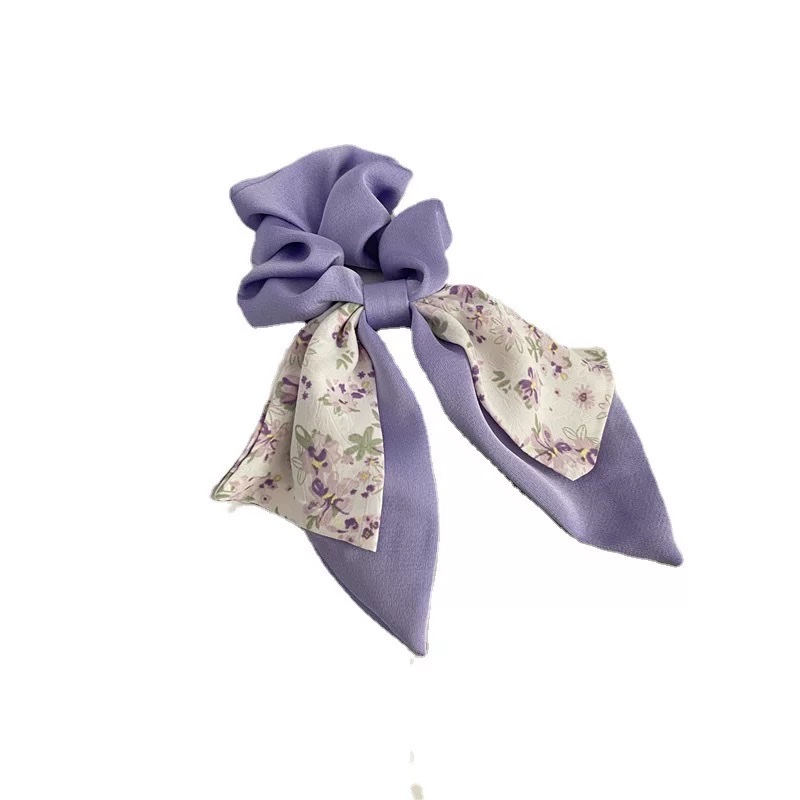 Floral bow, large intestine hair band, women's ribbon, hair band, hair rope, high-end style, hair flower, hair accessory, hair accessory, hair band Item Picture