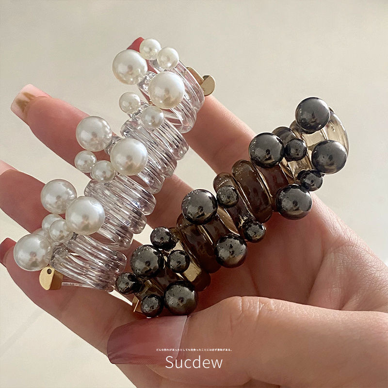 网纱大肠发圈头绳 高级感饰品 发饰女士优雅气质 简约时尚发圈头饰套装发圈细节图