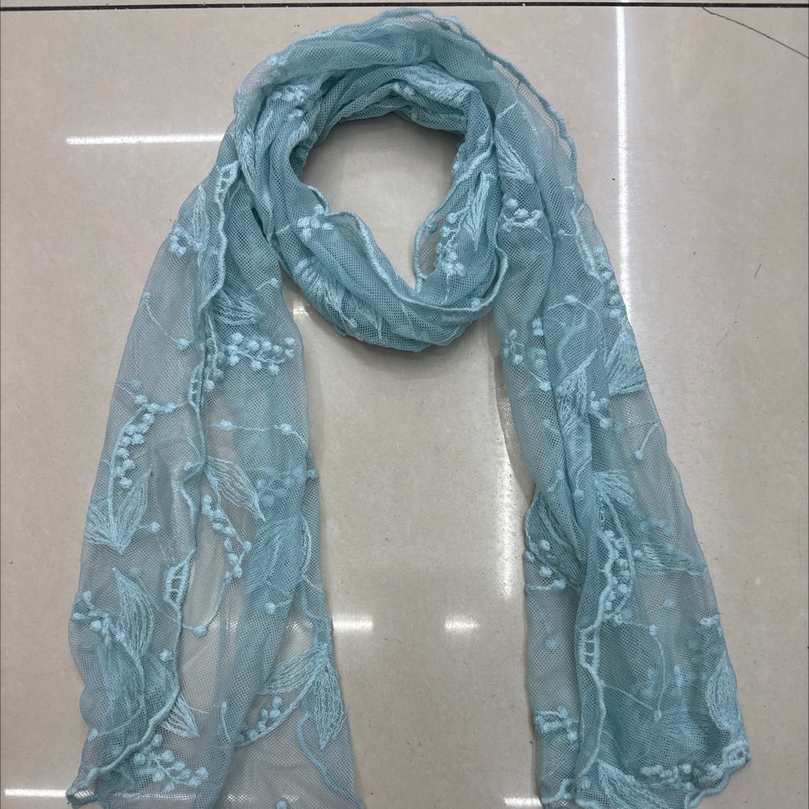 棉线蕾丝绣花长巾 140*34cm 精致工艺 温馨家居装饰品 艺术生活必备品产品图