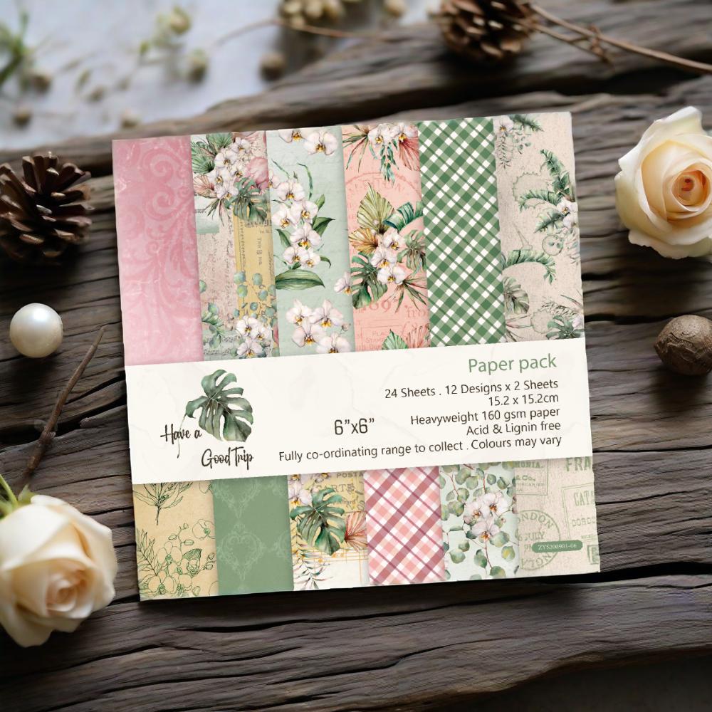 Diy Handmade Scrapbook Ledger Material 6-Inch Patterned Paper Background Paper 24 Pieces Zys200901
