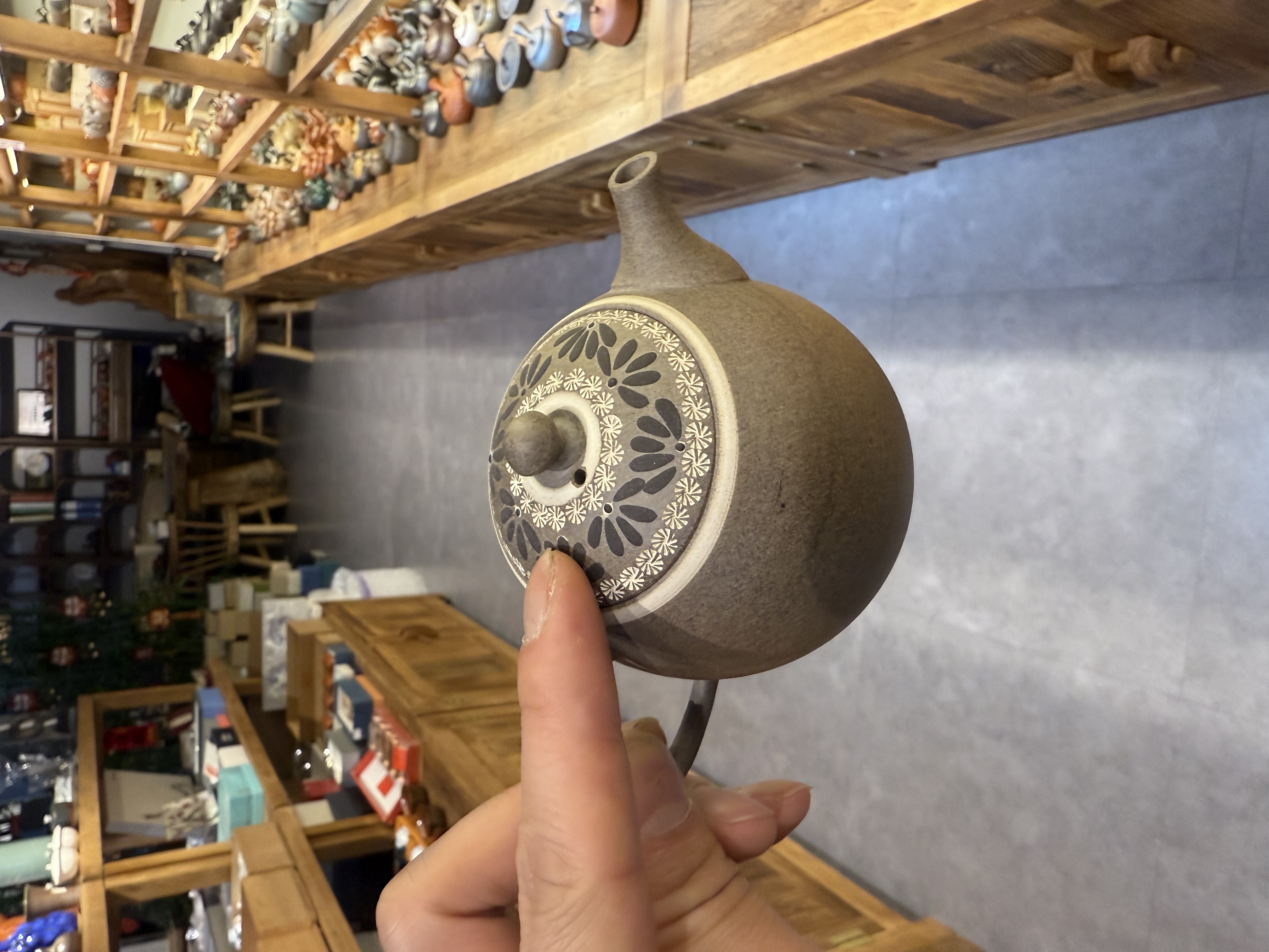 日本常滑烧手工日式茶壶 都筑丰手作印花后手唯美小容量日本急须陶壶茶壶产品图