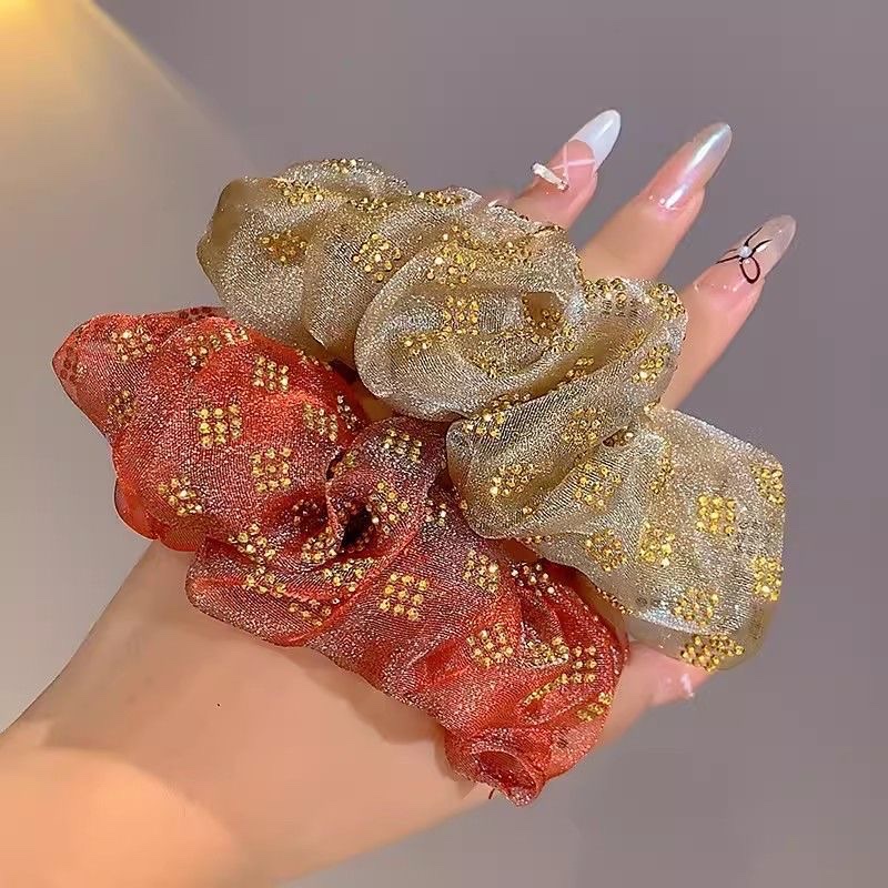 网纱大肠发圈头绳 高级感饰品 发饰 简约时尚女士发圈 美发装饰品 头饰礼品详情图2