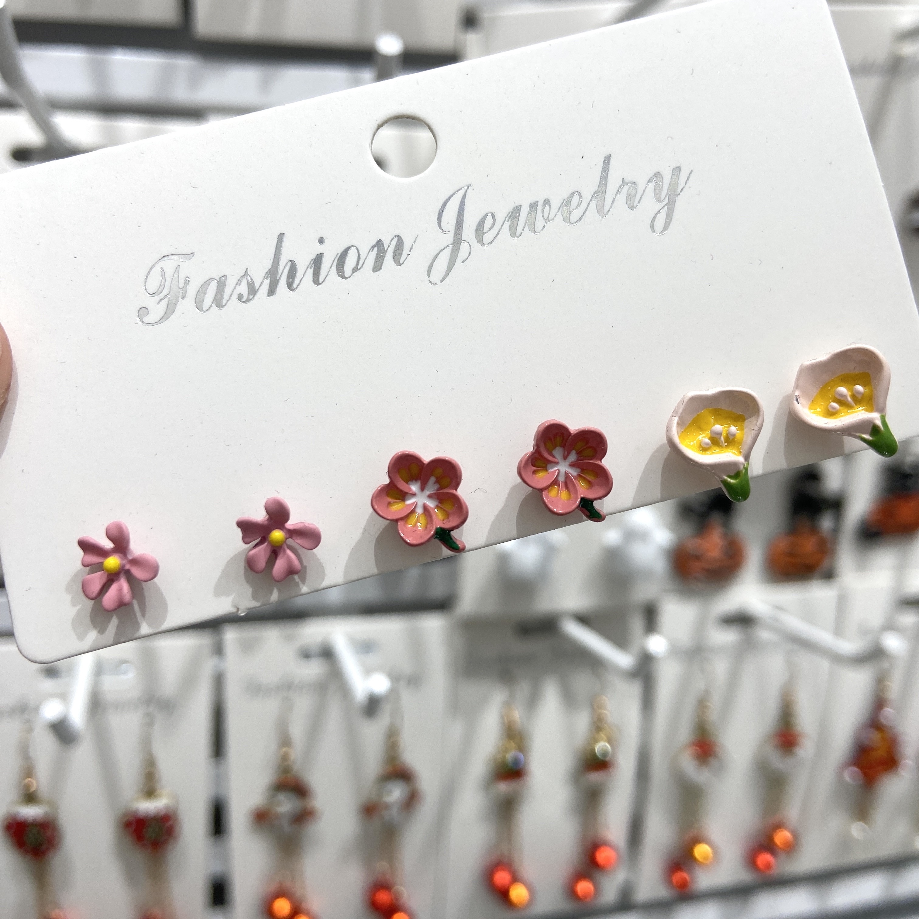 跨境电商百搭外贸花朵耳钉合金但对套装个性女士学生气质耳环耳饰饰品