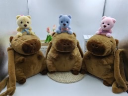Cross-border wholesale Capibara backpack dolls, cute backpacks, capybara schoolbags, popular plush backpack figurines Item Picture