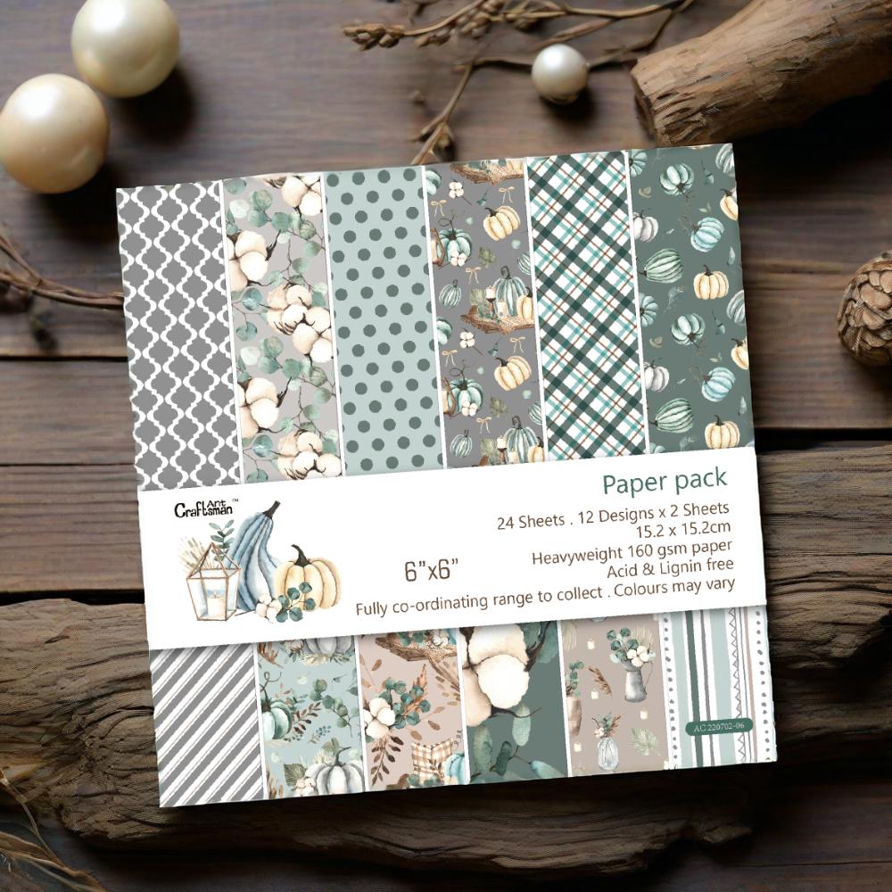 DIY handmade scrapbook planner materials: 6-inch patterned paper background paper, 24 sheets AC 220702 full figure