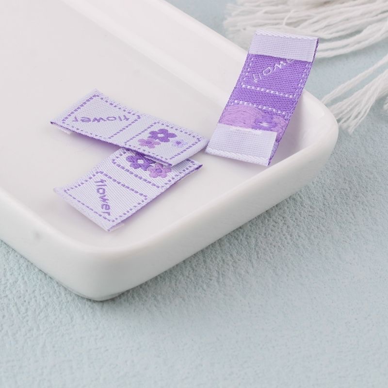 Fresh and delicate floral woven labels, non-fading lace, self-adhesive embroidered fabric stickers, diy scarves, rubber bands, hair clips, accessories, beaded fabric labels, fabric labels, planner materials, Korean style details Picture