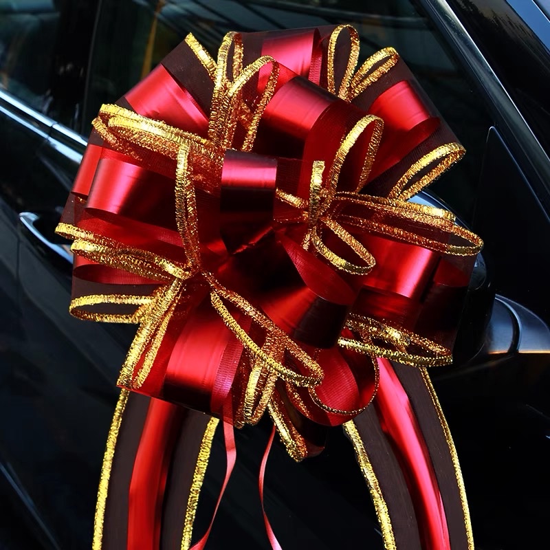 婚车拉花结婚车队装饰汽车车头花高级感接亲副车彩带婚礼用品5朵/opp产品图