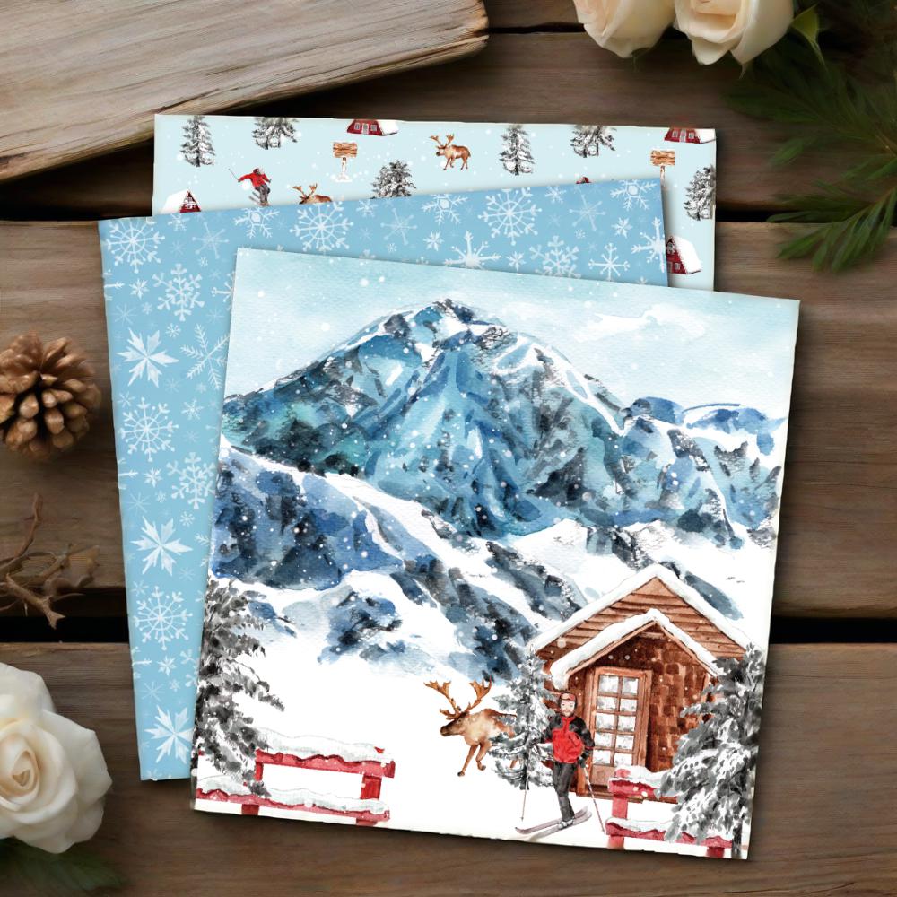 Handmade scrapbook planner material 6-inch patterned paper background paper (Winter Fun) AC 220503 details Picture