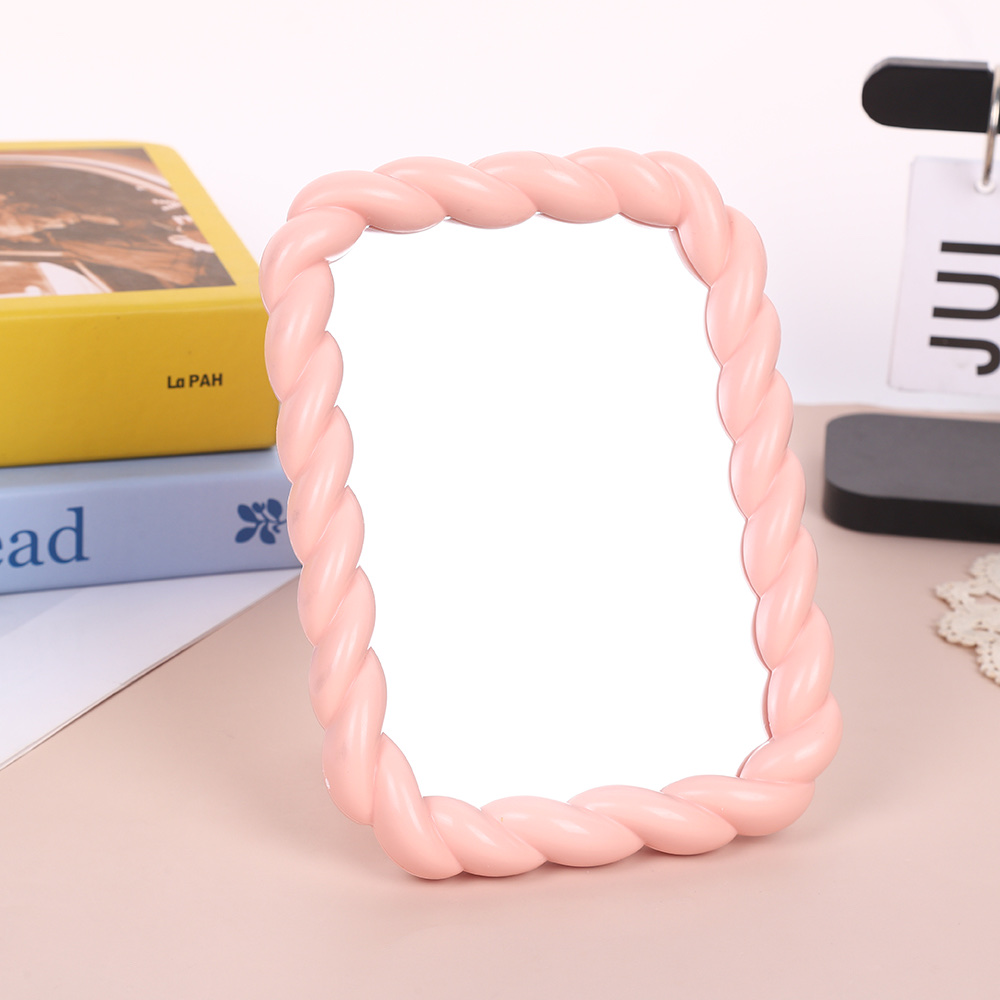 麻花方形桌面镜糖果化妆镜可壁挂美妆镜学生宿舍浴室镜子产品图