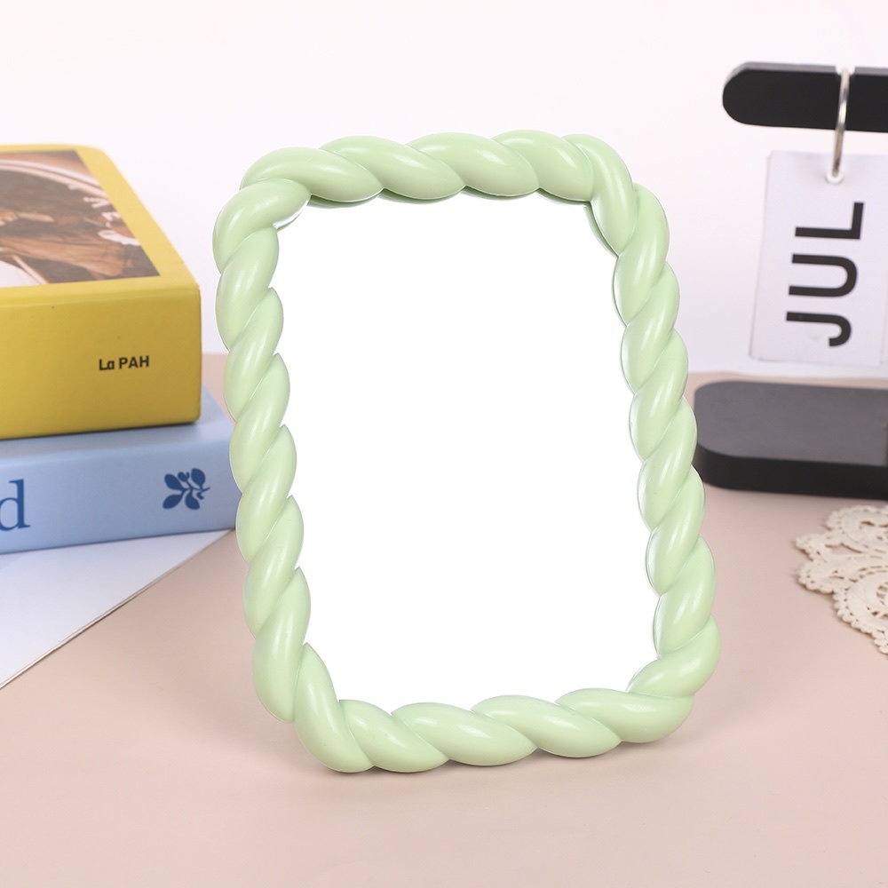 麻花方形桌面镜糖果化妆镜可壁挂美妆镜学生宿舍浴室镜子细节图