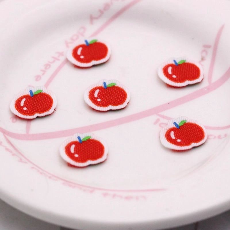 Mini Fruit series Cloth label cherry Apple mushroom patch Small Mini diy hair clip and hair tie accessories Item Picture