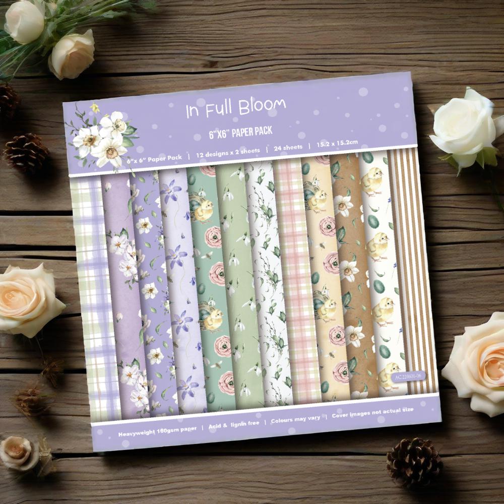 DIY handmade scrapbook planner materials: 6-inch patterned paper background paper, 24 sheets AC 220601 thumbnail