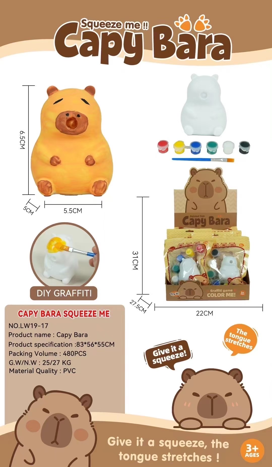 Diy Kapibala toys, bubble blowing, Diy coloring Specification image