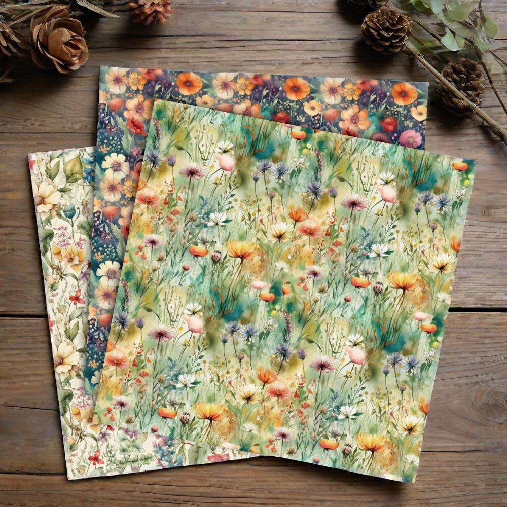 6 inch paper pack -Planners/ Scrapbooks /Cards / Journals / Photo Album DIY craft materials - (Flower Garden) 12sheets  AC230701-06 Specification drawing