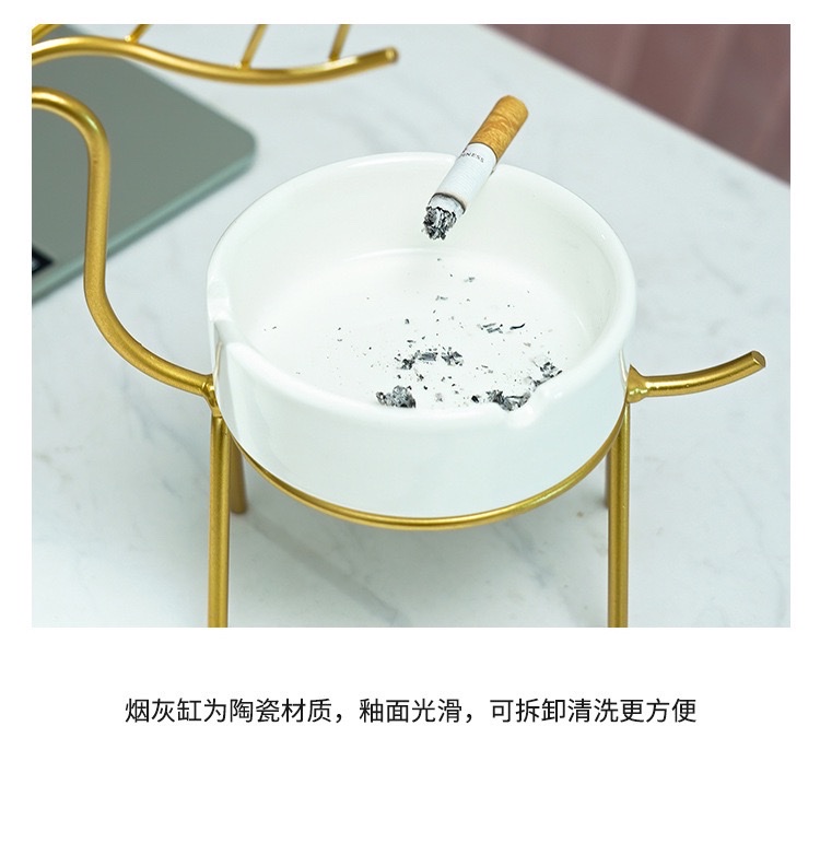 欧式铁艺动物黑色小鹿陶瓷烟灰缸创意个性客厅家居卧室装饰品摆件详情图4