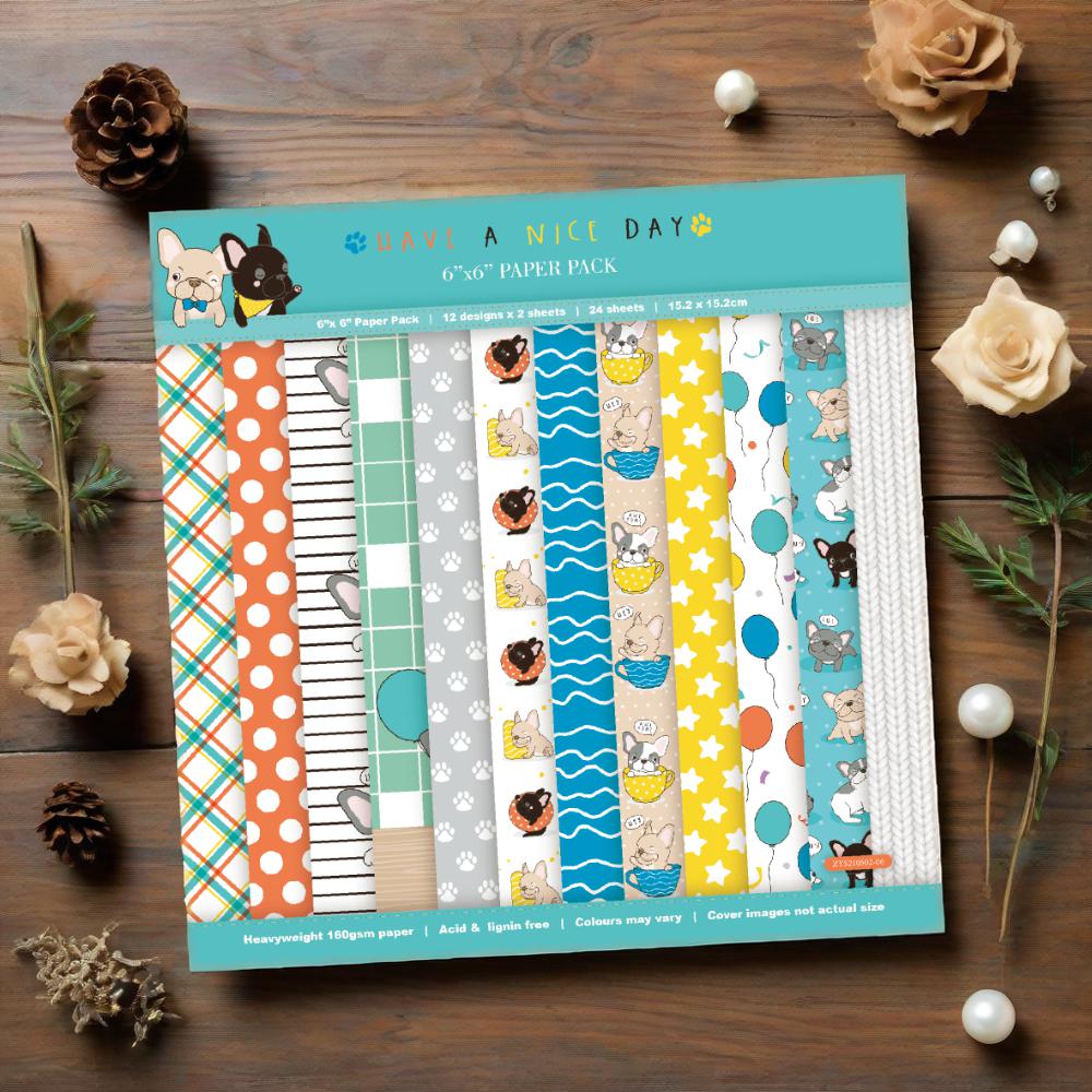 DIY handmade scrapbook planner materials: 6-inch patterned paper background paper, 24 sheets ZYS210502 full figure