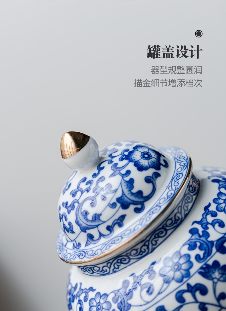 Exquisite artistic ceramic tea canister, home decoration, creative porcelain handicrafts, living room and study decoration and arrangement detail image 6