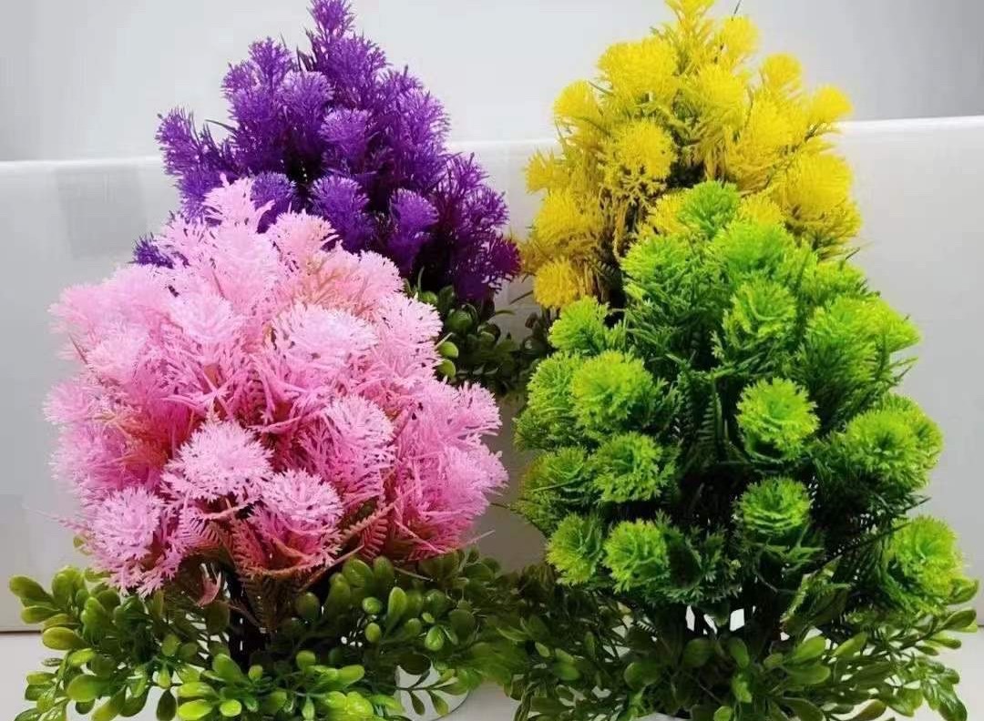 仿真花盆景彩色花头假花家居摆件装饰礼品桌面摆件人造花泡沫