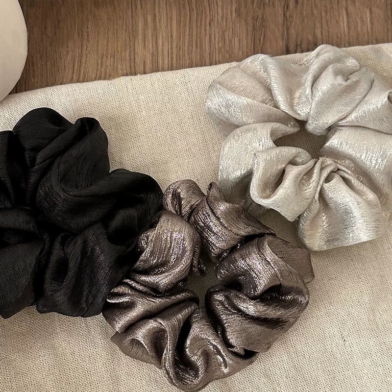 Shiny silk high-end fat intestine circle, pig large intestine hair rope, lazy bun head, low ponytail head rope, regular large intestine hair circle, hair circle, mesh large intestine hair circle detail image 2