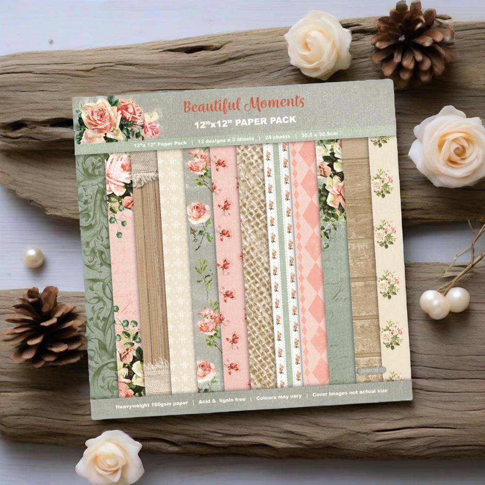DIY手工制作剪贴薄手账Scrapbook素材 12英寸图案纸 背景纸 ZYS201202