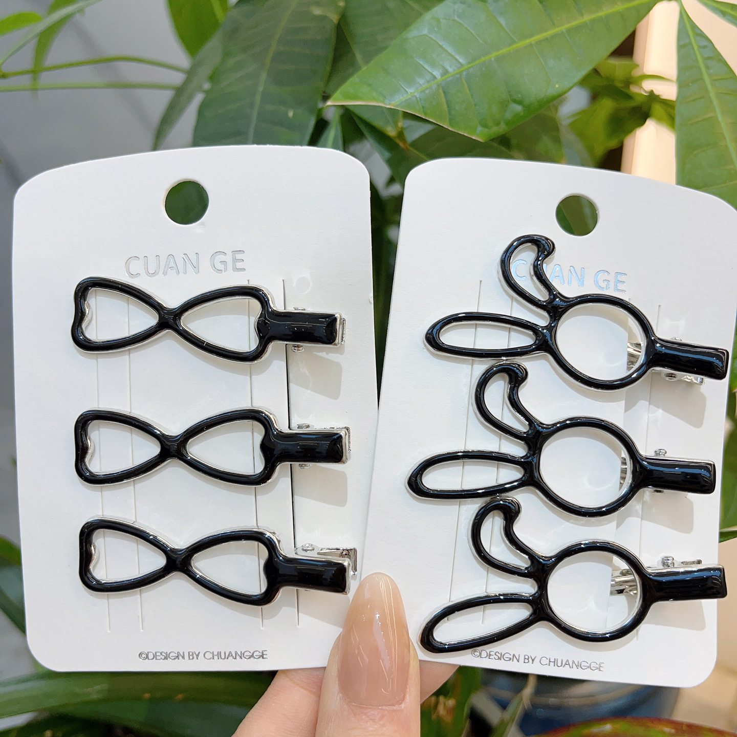 Black duckbill hair clip, 2025 new high-end one-line clip, side clip, bangs, metal hair clip headpiece Item Picture