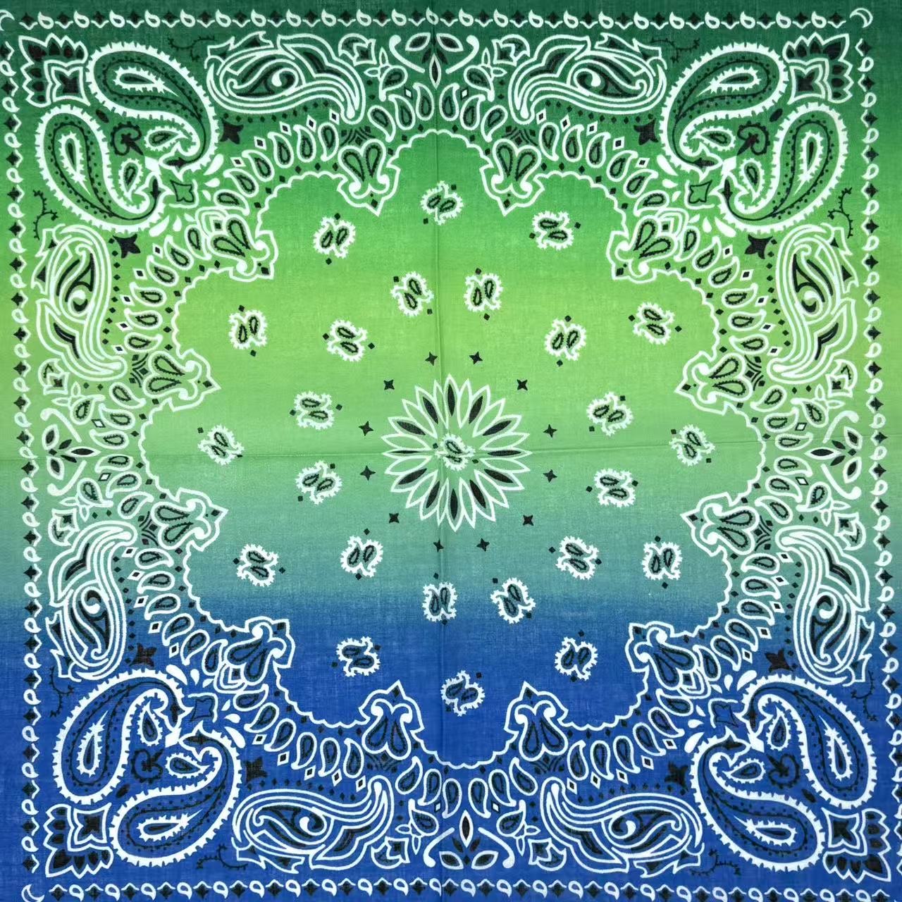 全棉扎染印花头巾，纯棉印花嘻哈潮流方巾，户外骑行防晒面罩方巾产品图