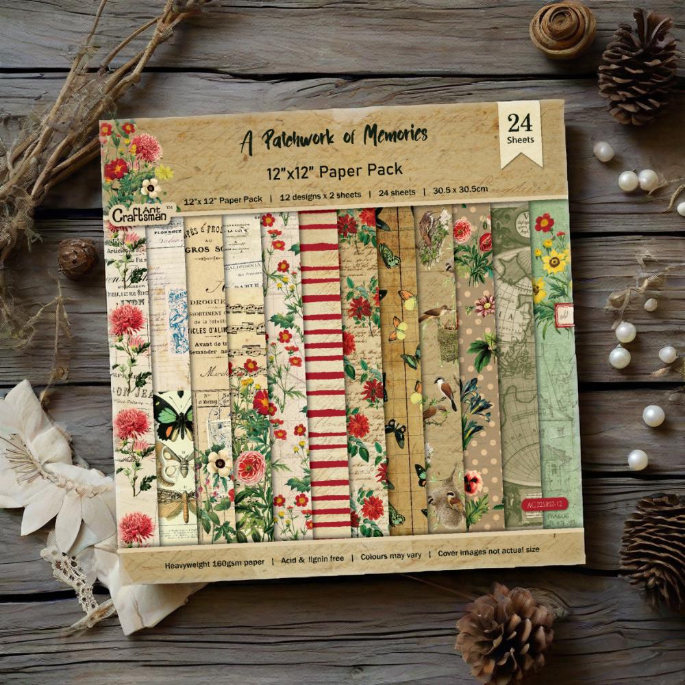 手工制作剪贴薄手账素材Scrapbook 12英寸图案纸 背