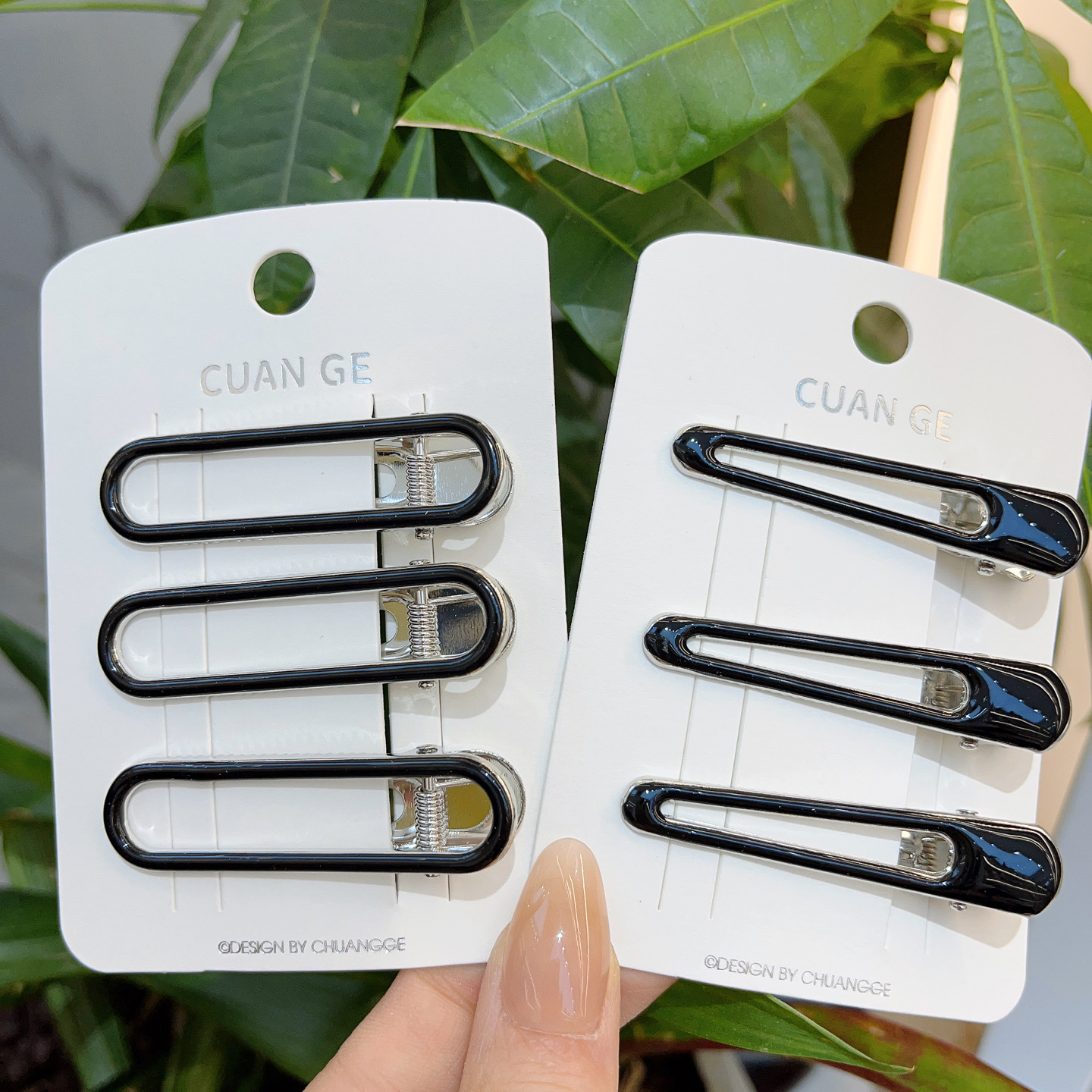 Black duckbill hair clip, 2025 new high-end one-line clip, side clip, bangs, metal hair clip headpiece Application Scenario