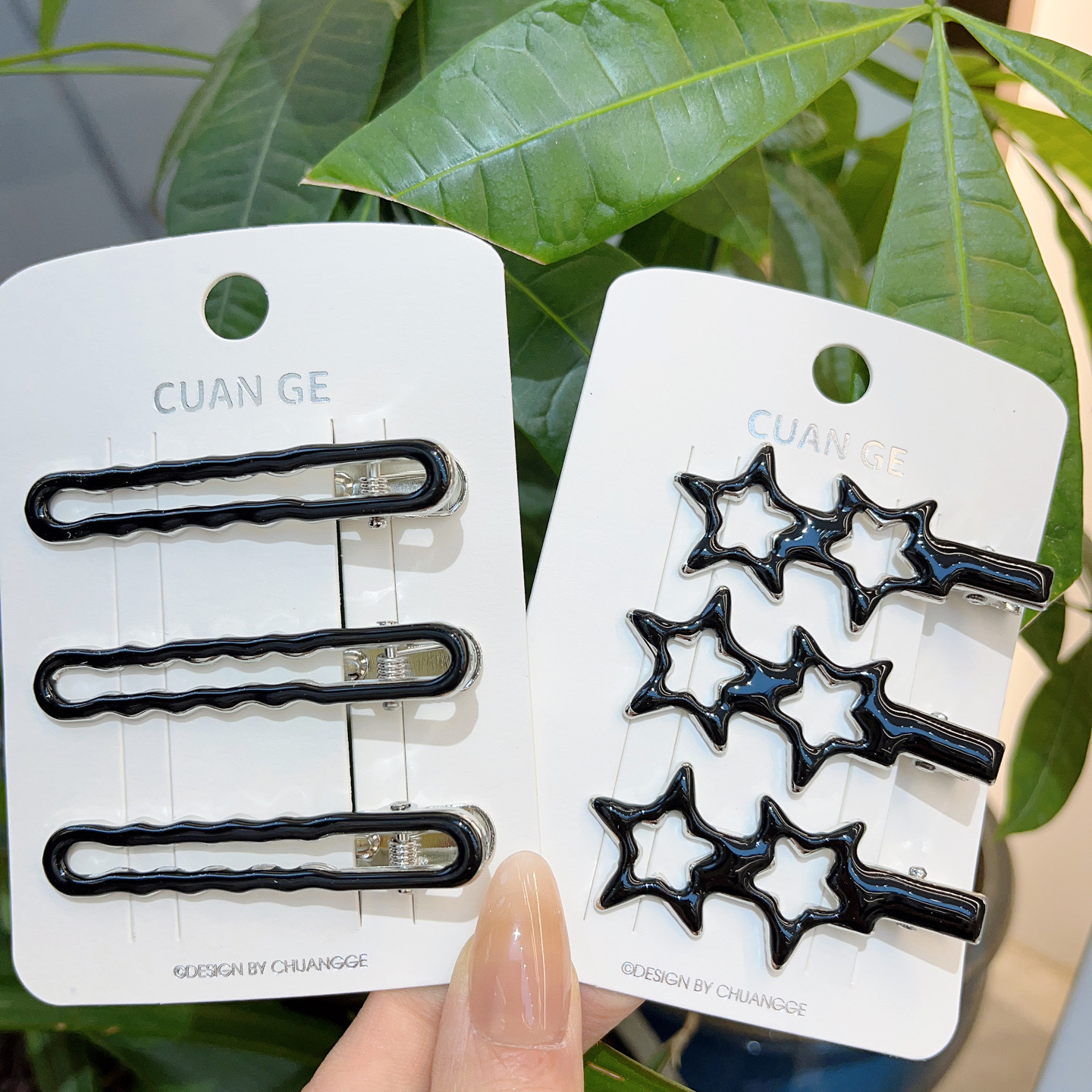 Black duckbill hair clip, 2025 new high-end one-line clip, side clip, bangs, metal hair clip headpiece Specification image