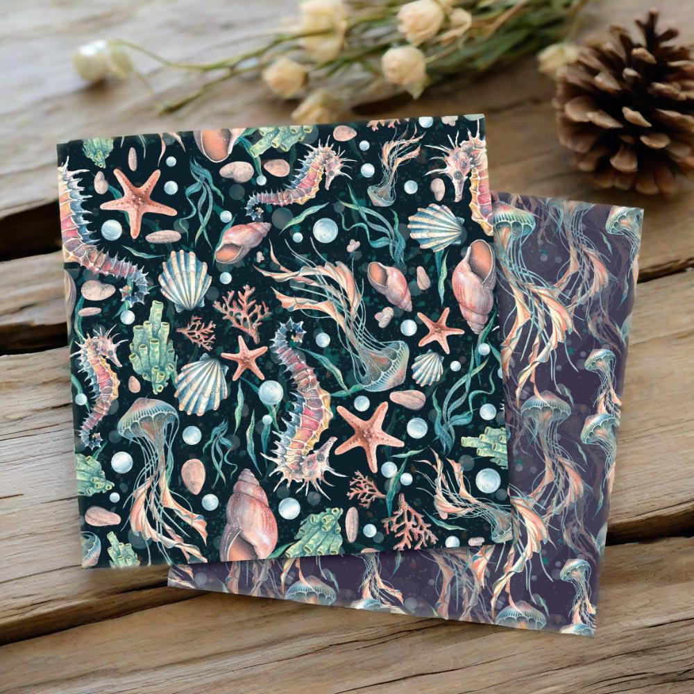 Hand-Made Scrapbook Ledger Material 6-Inch Patterned Paper Background Paper (Underwater World)12 Sheets Ac230303 Specification drawing