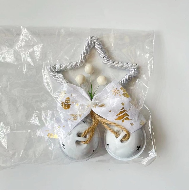 亚马逊爆款雪花铃铛圣诞节装饰挂件蝴蝶结五角星铃铛大厅布置家居圣诞树挂件烤漆铃详情图12