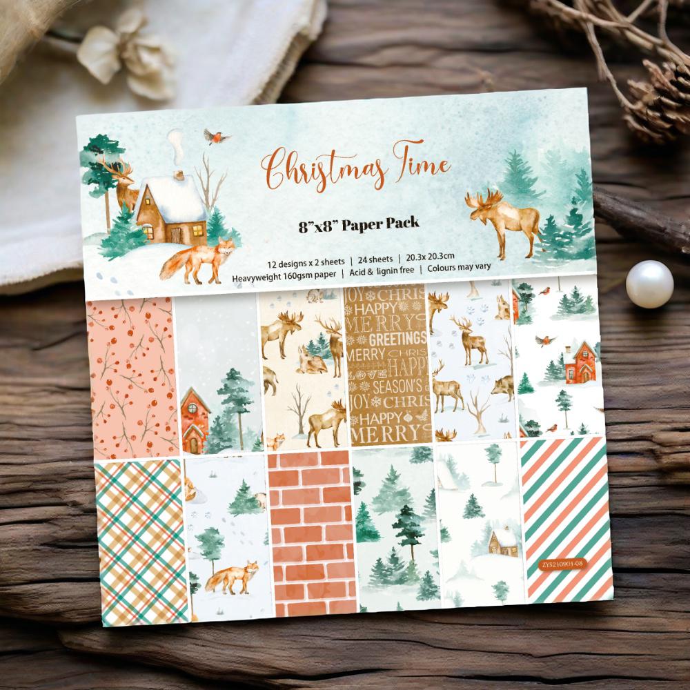 DIY handmade scrapbook planner materials 8-inch pattern paper background paper 24 sheets ZYS210901 full figure