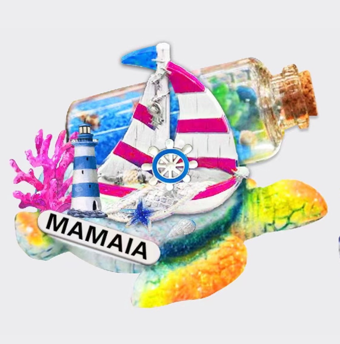 树脂创意海洋漂流瓶摆件沙滩摆件旅游纪念品产品图