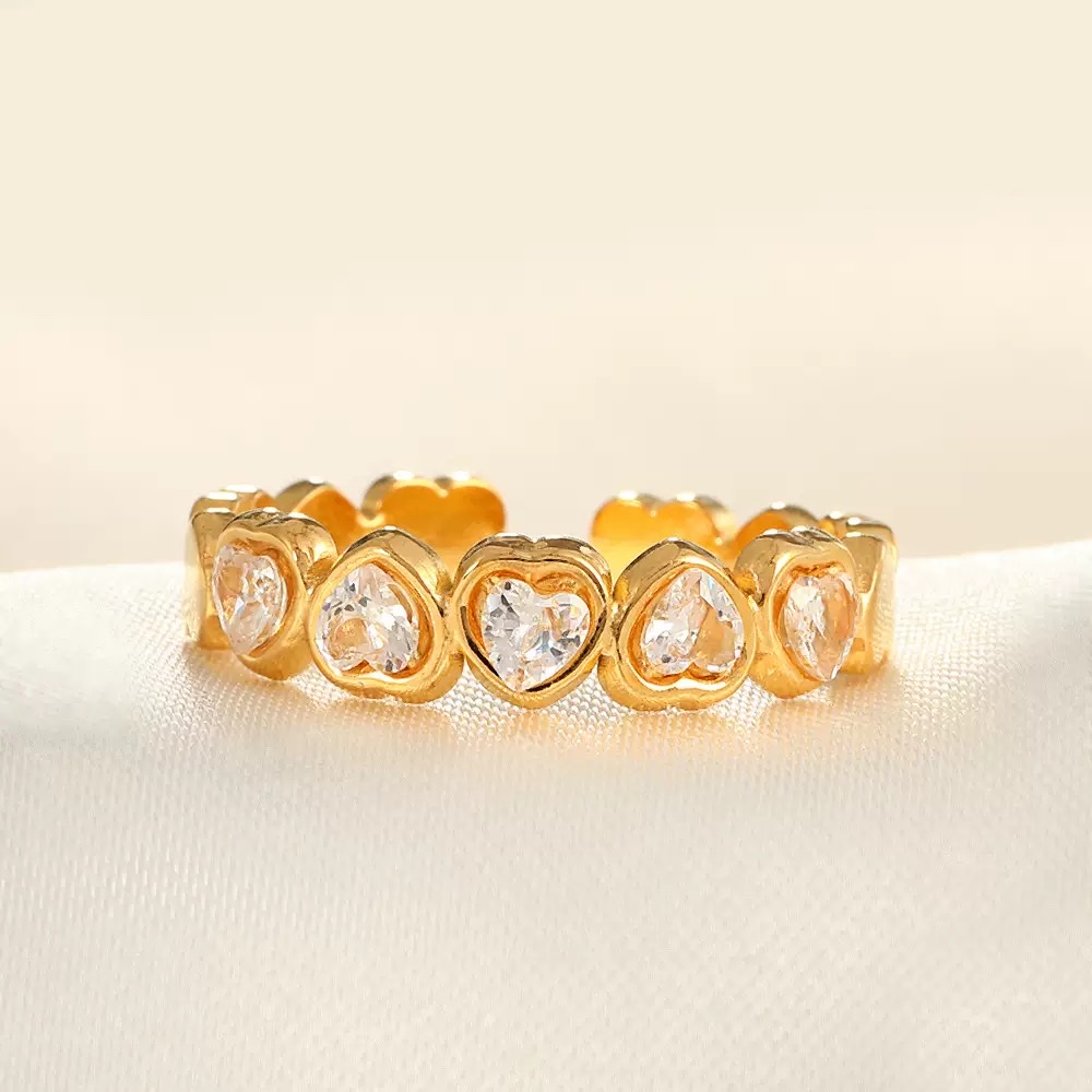 Great Wall themed titanium steel ring, Moissan diamond set zircon ring, brilliant luster, men's and women's couple rings, durable and non-fading Item Picture