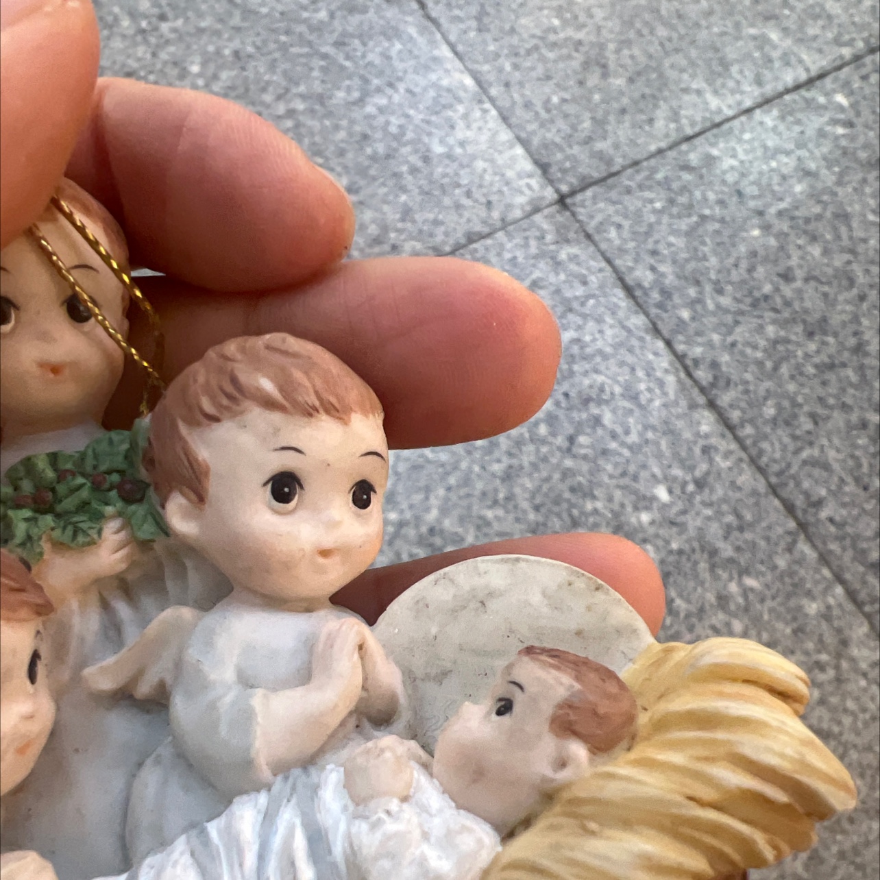 树脂工艺品冰箱贴车载摆件挂件天使三个人详情图3