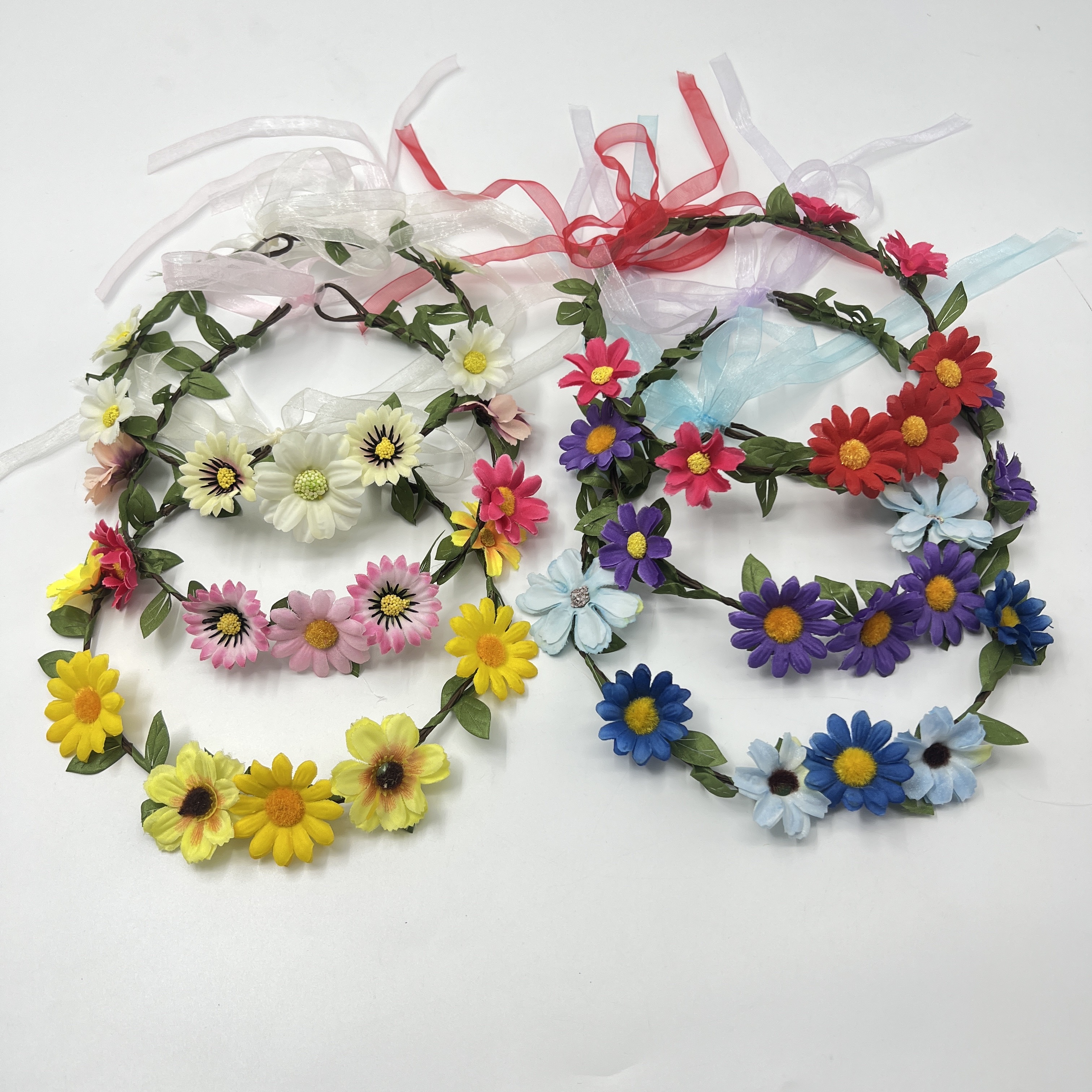 2025 Yiwu Flower Ring Factory, best-selling items in Scenic Spots, colorful flower rings, more new products. Come to the store to see bride headwear detail image 11