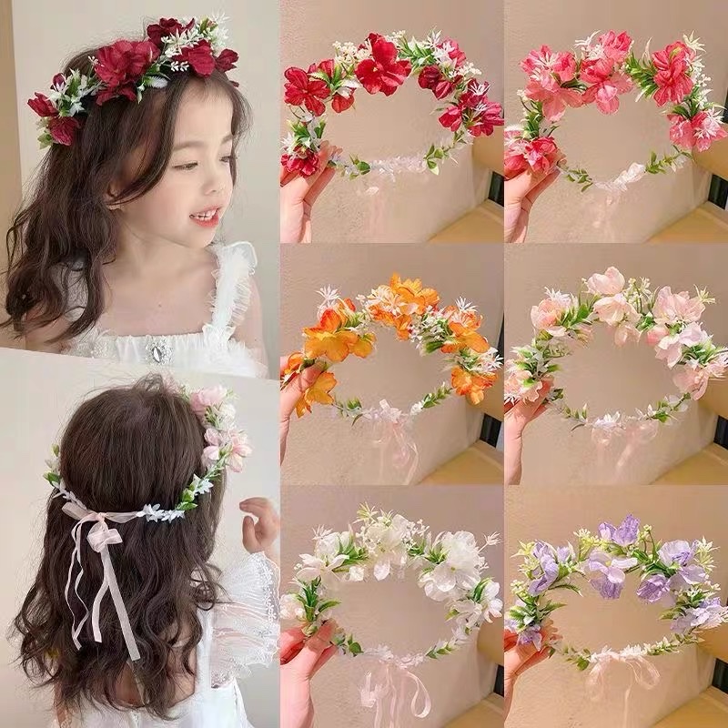 Forest-themed fairy garlands, vine and flower headwear, atmosphere, birthday photo props, decorative accessories, and popular hairbands details Picture