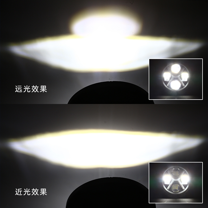 适用7寸牧马哈雷人大灯H X型白黄光天使眼通用车型摩托车射灯汽车LED灯细节图