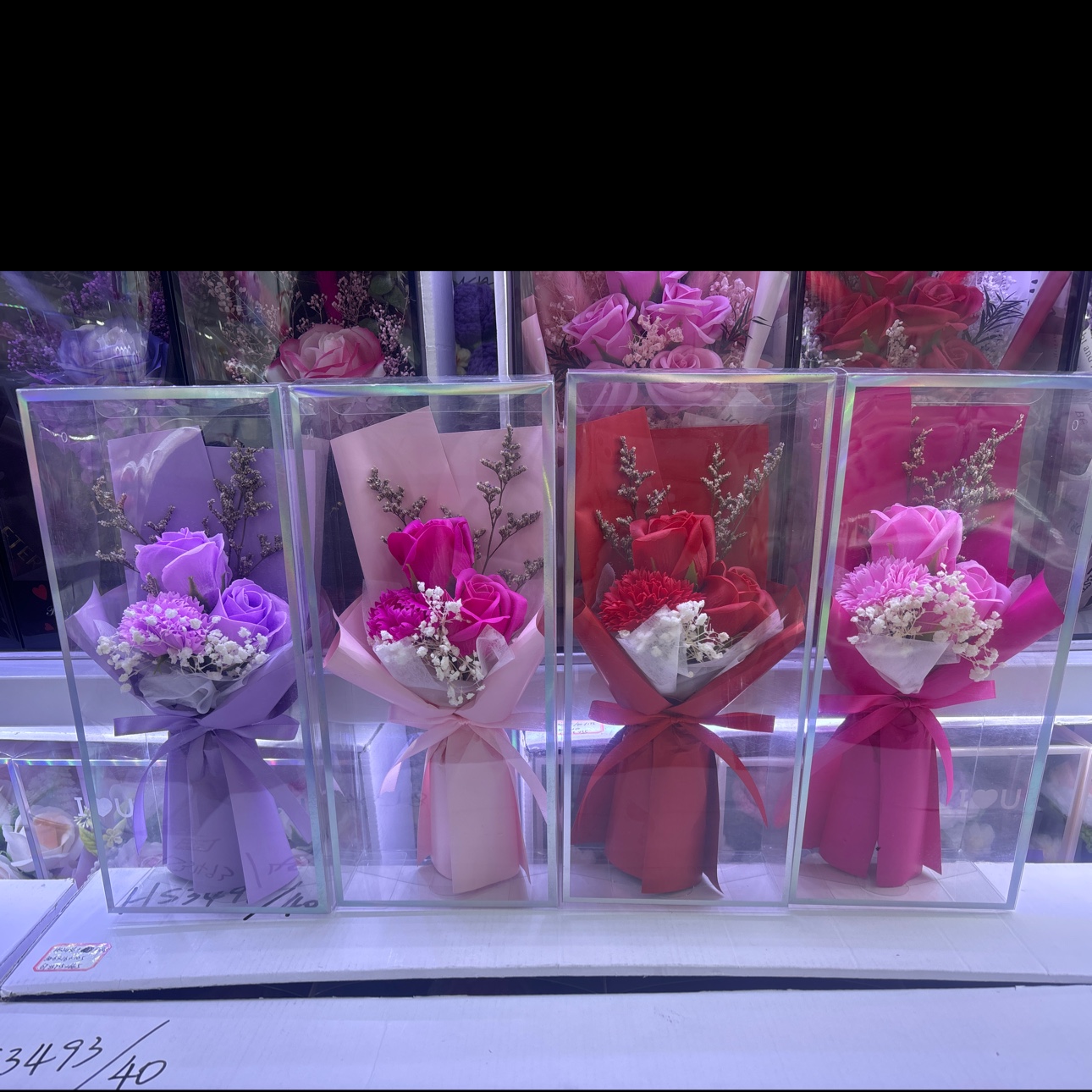 香皂花pvc节日花束礼盒图