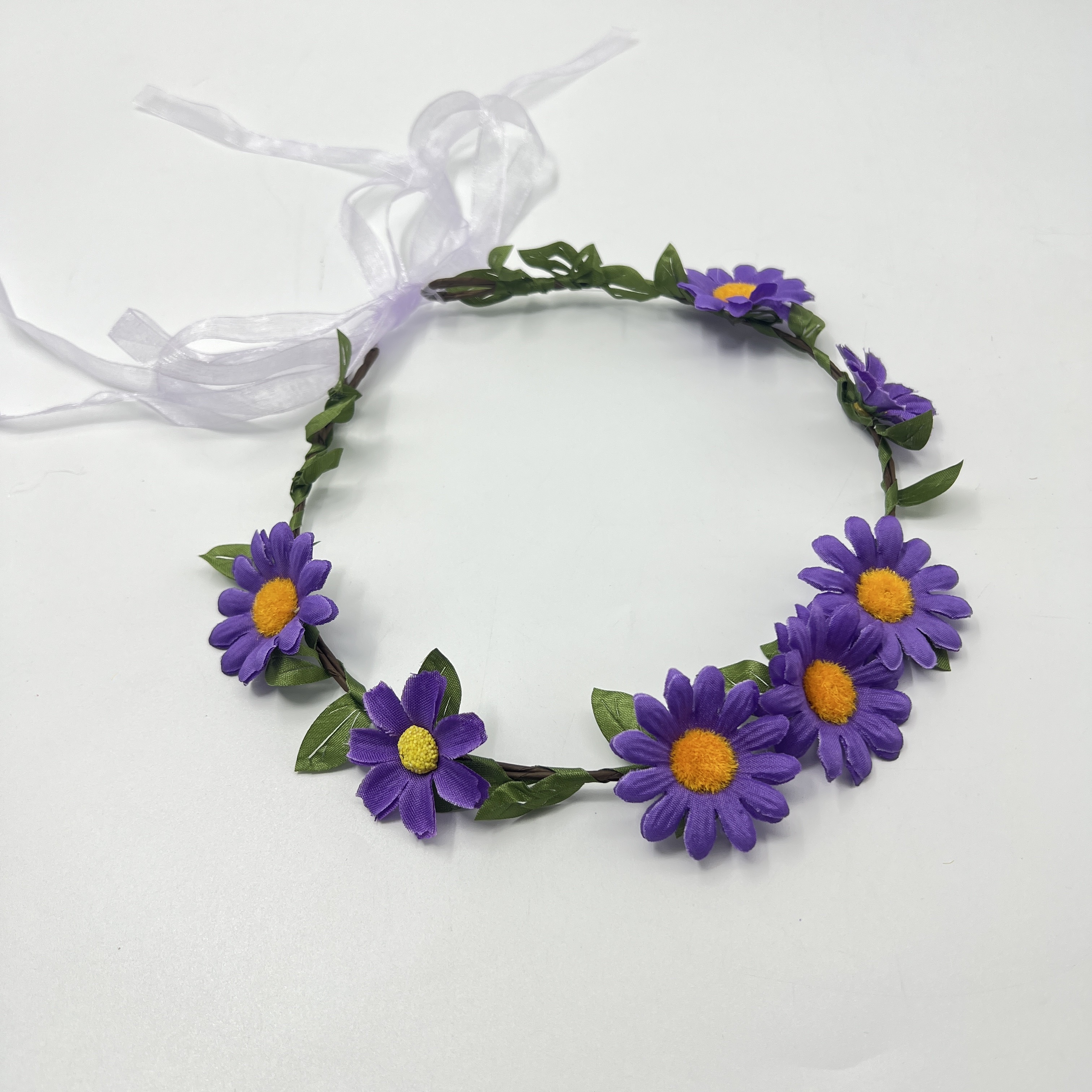 2025 Yiwu Flower Ring Factory, best-selling items in Scenic Spots, colorful flower rings, more new products. Come to the store to see bride headwear detail image 6