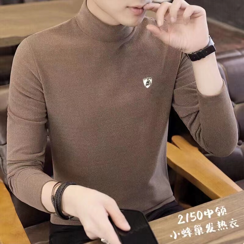 男士羊绒发热衣2025新款中高领保暖上衣时尚男装秋衣打底衫长袖T恤1025