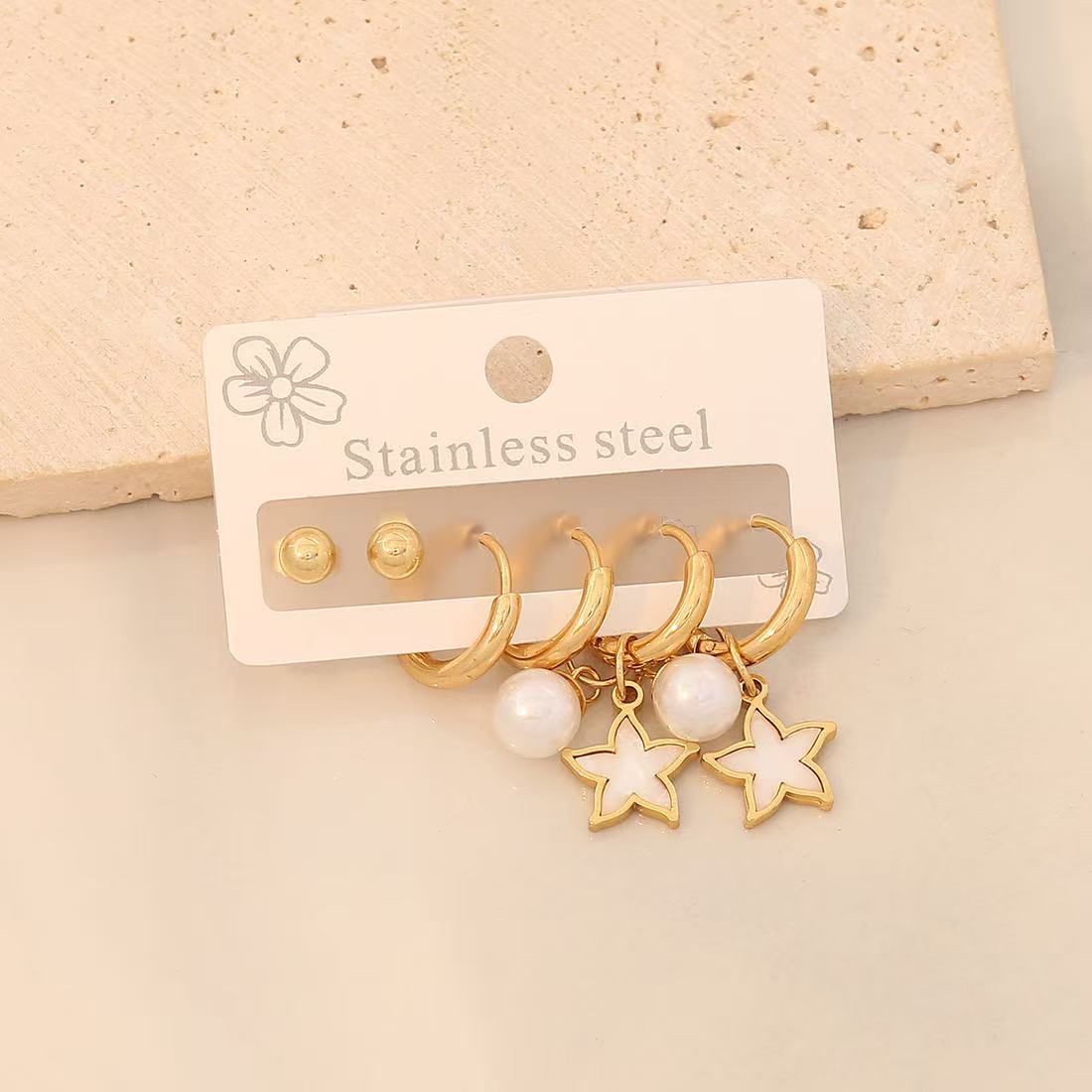 Frosted rose gold stud earrings, simple and fashionable accessories, earrings, exquisite earrings, ladies