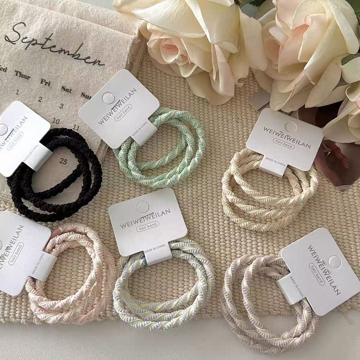 Korean-style women's hair tie, hair band, hair tie, simple and fashionable hair accessory, hair care decoration, elegant and long-lasting, elastic and won't damage hair. Hair tie and hair accessory