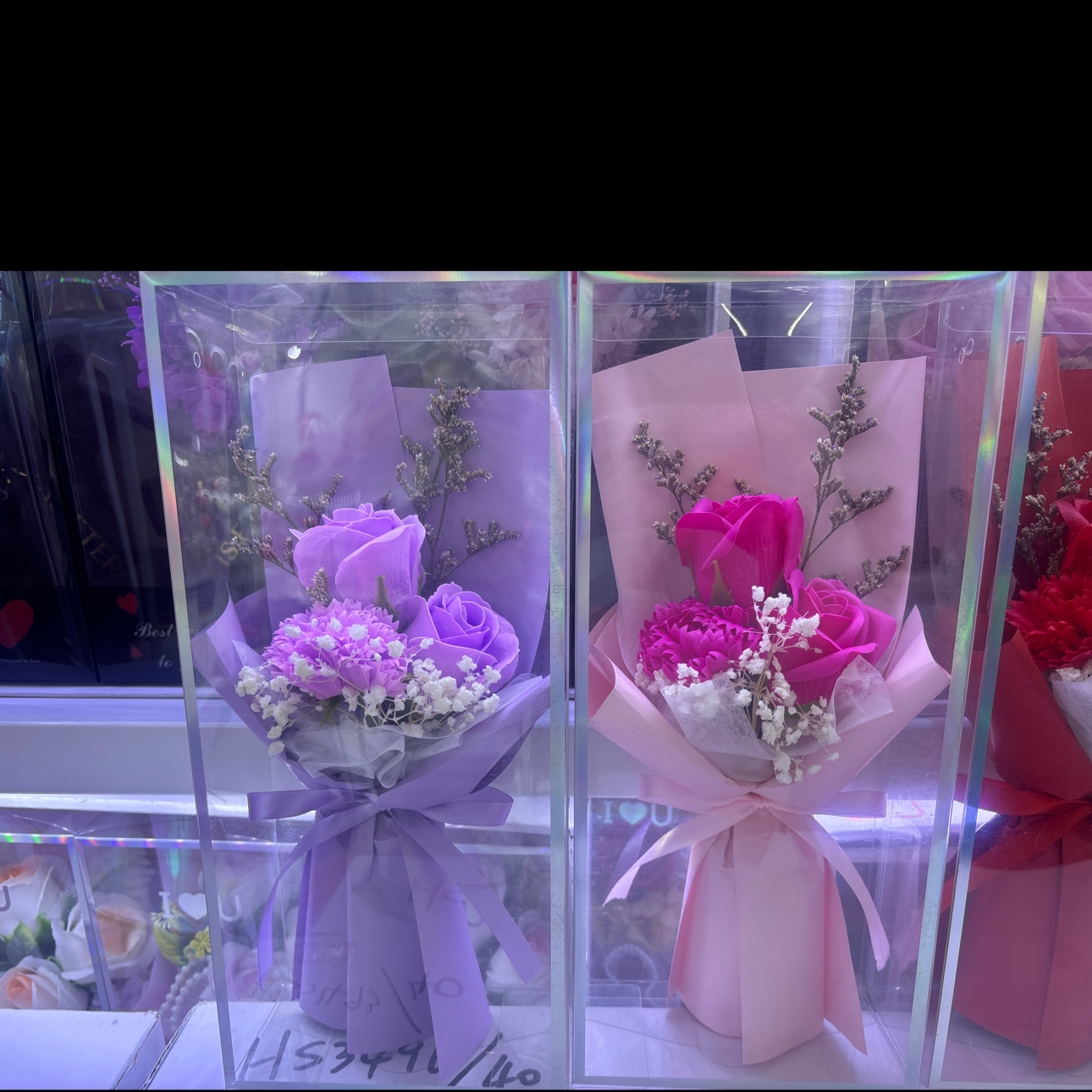 香皂花pvc节日花束礼盒详情图2