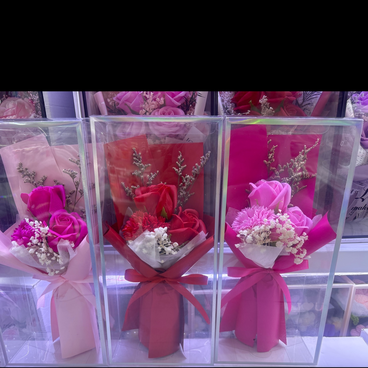 香皂花pvc节日花束礼盒详情图3