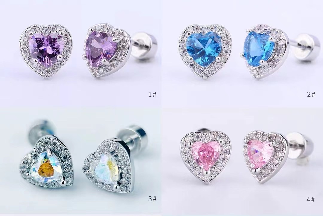 LD blast flash full drill love titanium steel earstuds mujeres medical no picking earstuds hueso coclear earstuds premium sense earstuds acero inoxidable earstuds earstuds titanium steel earstuds details Picture